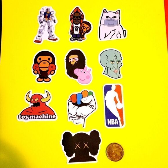 3/$20 brand new 10pcs waterproof funny stickers - Picture 1 of 1